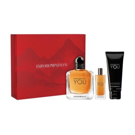 Парфюмированный набор мужской Giorgio Armani Emporio Armani Stronger With You (туалетная вода, 100 мл + гель для душа, 75 мл + т