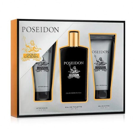 Парфюмированный набор мужской Instituto Espanol Poseidon Gold Ocean (туалетная вода, 100 мл + лосьон после бритья, 100 мл + гель