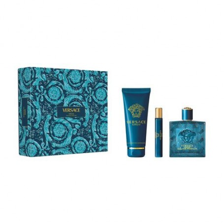Парфюмированный набор мужской Versace Eros (парфюмированная вода, 100 мл + гель для душа, 150 мл + парфюмированная вода, 10 мл)