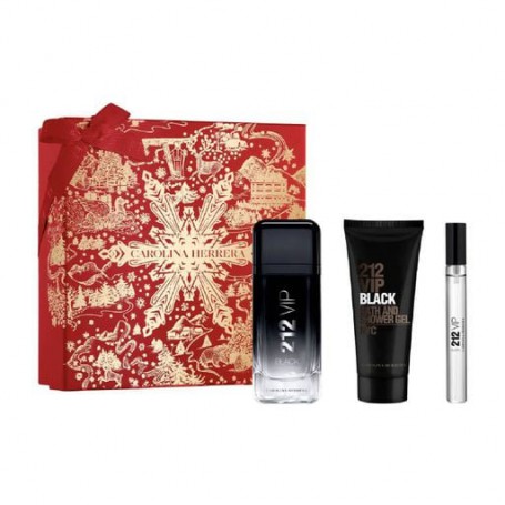 Парфюмированный набор мужской Carolina Herrera 212 VIP Black (парфюмированная вода, 100 мл + гель для душа, 100 мл + парфюмирова