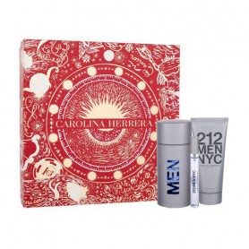 Парфюмированный набор мужской Carolina Herrera 212 Men NYC (туалетная вода, 100 мл + туалетная вода, 10 мл + гель после бритья, 