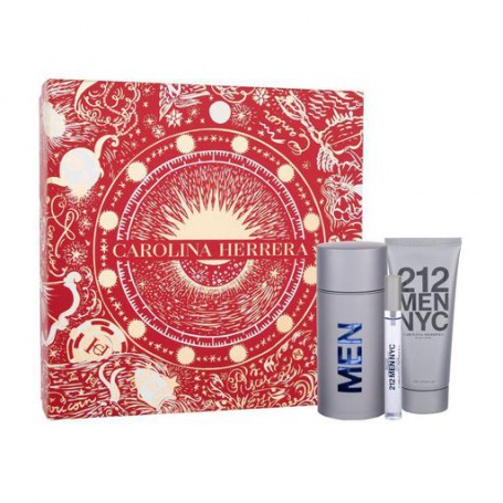 Парфюмированный набор мужской Carolina Herrera 212 Men NYC (туалетная вода, 100 мл + туалетная вода, 10 мл + гель после бритья, 