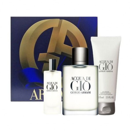 Парфюмированный набор Giorgio Armani Acqua Di Gio Pour Homme Set мужской (туалетная вода, 100 мл + туалетная вода, 15 мл + гель 