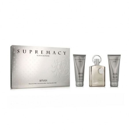 Парфюмированный набор мужской Afnan Supremacy Silver (парфюмированная вода, 100 мл + лосьон после бритья, 100 мл + гель для душа