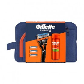 Подарочный набор для бритья Gillette Fusion 5 мужской (станок Gillette Fusion 5 + 4 сменные картриджи + гель для бритья, 200 мл 