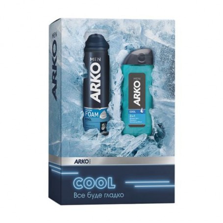 Подарочный набор мужской ARKO Men Cool (пена для бритья, 200 мл + гель для душа 2 в 1, 260 мл)