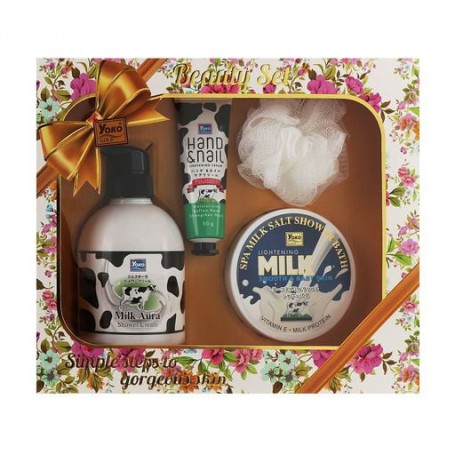 Набор для тела Yoko Milk Aura Set (крем для рук, 50 г + скраб для тела, 380 г + гель для душа, 500 мл)