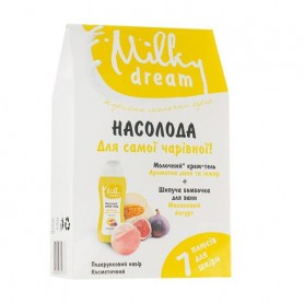 Набор Milky Dream Удовольствие (крем-гель для душа Ароматная дыня и инжир, 300 мл + бомбочка для ванны Малиновый йогурт, 80 г)