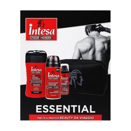 Мужской набор Intesa Pour Homme (шампунь-гель, 250 мл + дезодорант, 180 мл + пена, 50 мл + косметичка)