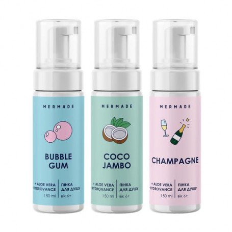 Набор пенок для душа Mermade Bubbly Mood (Coco Jambo, 150 мл + Champagne, 150 мл + Bubble Gum, 150 мл)
