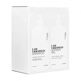 Набор Delamark I am Ukrainian (гель для душа с ароматом кожи, пачули, сандала, 500 мл + шампунь для нормальных и жирных волос, 5