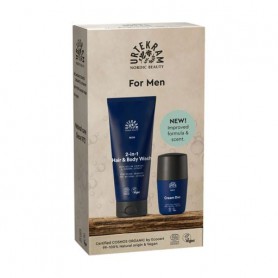 Органический подарочный набор Urtekram Men (гель для мытья волос и тела, 200 мл + кремовый дезодорант, 50 мл)