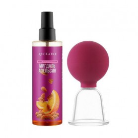 Набор для тела Reclaire (вакуумная баночка, 1 шт + горячее масло Миндаль-апельсин, 200 мл)