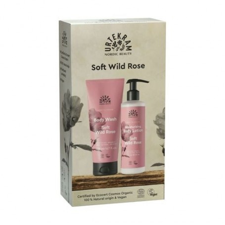 Органический подарочный набор Urtekram Soft Wild Rose Дикая роза (гель для душа, 200 мл + лосьон для тела, 245 мл)