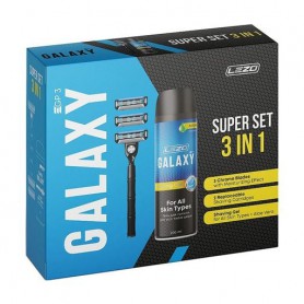 Мужской набор для бритья 3в1 LEZO Galaxy Super Set (гель, 200 мл + станок, 1 шт + катриджи, 2 шт)