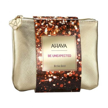 Подарочный набор Ahava Be Unexpected Strike Gold (крем для лица, 15 мл + крем для рук, 40 мл + маска для лица, 6 мл + косметичка