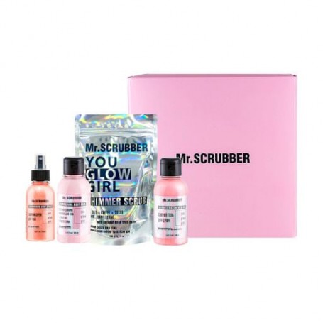 Набор Mr.Scrubber Shine (скраб для тела, 150 г + гель для душа, 150 мл + экстраординарное молочко для тела, 150 мл + блестящий с