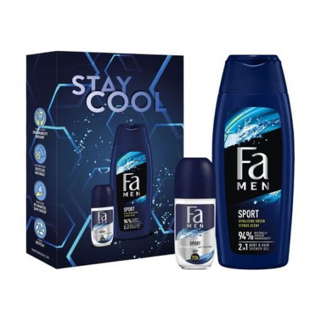 Мужской подарочный набор Fa Men Sport Stay Cool (шариковый дезодорант, 50 мл + гель для душа, 400 мл)