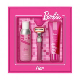 Набор Fler x Barbie That Pink Set (бритва, 1 шт + лезвие, 2 шт + мусс для бритья, 200 мл + лосьон для тела, 200 мл + держатель, 