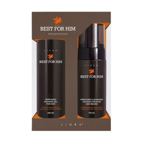 Косметический набор мужской Liora Best For Him (гель для душа, 250 мл + мусс-пенка для лица и бороды, 170 мл)