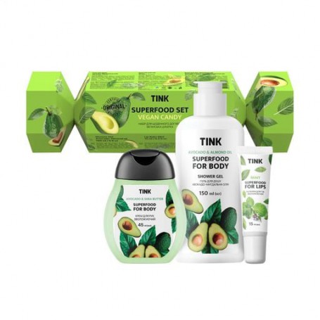 Подарочный набор Tink Superfood Set Vegan Candy (гель для душа, 150 мл + крем для рук, 45 мл + бальзам для губ, 15 мл)