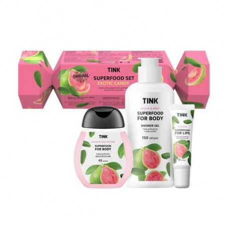 Подарочный набор Tink Superfood Set Exotic Candy (гель для душа, 150 мл + крем для рук, 45 мл + бальзам для губ, 15 мл)