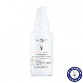 Солнцезащитный флюид для лица Vichy Capital Soleil UV-Age Daily, SPF 50+ PA ++++, против признаков фотостарения, 40 мл