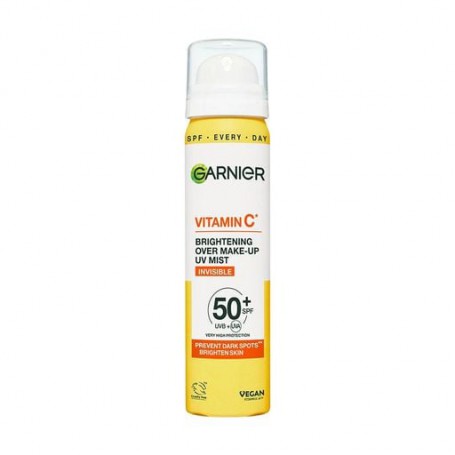 Солнцезащитный спрей-мист для лица Garnier Vitamin C Brightening Over Make-Up UV Mist, SPF 50+, с витамином С, 75 мл
