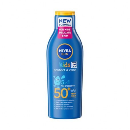 Детский солнцезащитный лосьон NIVEA Sun Kids Protect & Care 5 In 1 Защита и уход, SPF 50+, 200 мл
