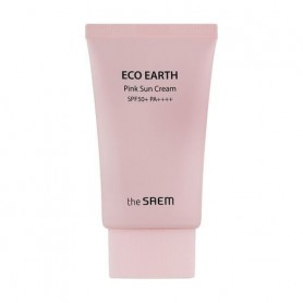 Солнцезащитный крем для тела и лица The Saem Eco Earth Power Pink Sun Cream SPF 50+ PA++++ с каламином, 50 г