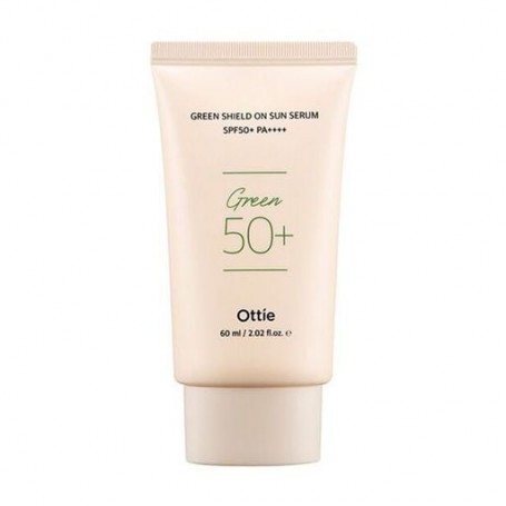 Солнцезащитная сыворотка для чувствительной кожи лица Ottie Green Shield On Sun Serum SPF 50+ PA++++, 60 мл