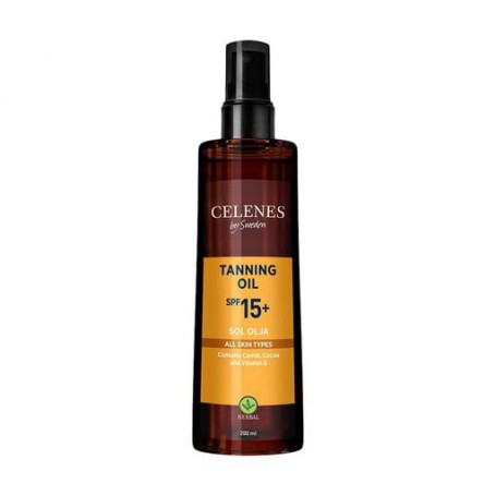 Масло для загара Celenes Herbal Tanning Oil SPF 15+, 200 мл