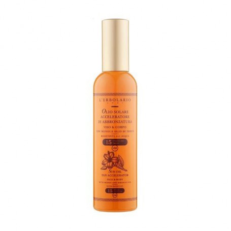 Масло для загара L'Erbolario Sun Oil Tan Accelerator Face & Body для лица и тела, SPF 15, 100 мл