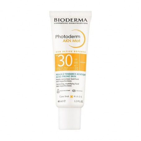 Солнцезащитная эмульсия для лица Bioderma Photoderm АKN Mat SPF 30 Matifying Sun Fluid для жирной и проблемной кожи, 40 мл