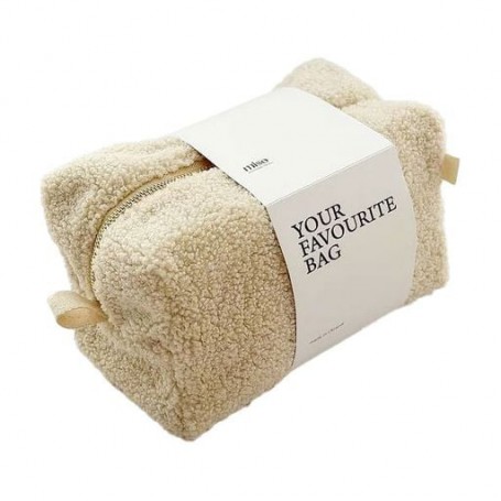 Косметичка Miso Your Favourite Bag Teddy молочная, средняя, квадратная, 23*15*15 см (WW002-5)