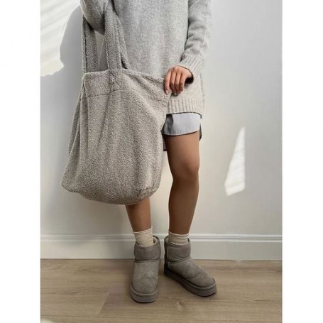 Сумка-шоппер Miso Teddy серая, 55*40 см (WW003-7)