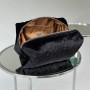 Косметичка INBK велюровая, большая, черная, 27*17*21 см