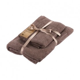 Набор полотенец Ardesto Lotus махровые, какао (50*90 см, 1 шт + 70*140 см, 1 шт) (ART2357CA)