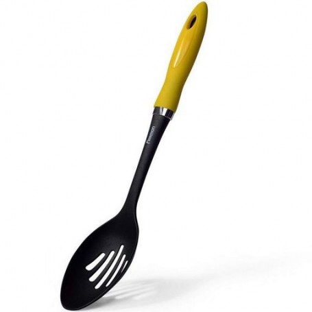 Ложка з отворами Fissman VEYRON нейлон з жовтим руків'ям TL - 1256.CS (1102606)