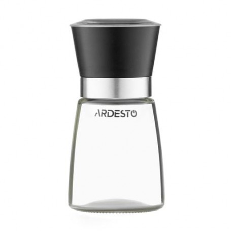 Мельница для соли и перца Ardesto Gemini пластик и стекло, черная, 180 мл (AR2101BL)