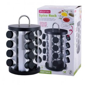 Набір ємностей для спецій Kamille на круглій підставці 16 шт KM-7043 (1130780)
