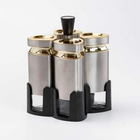 Набор для специй 4 емкости по 120 мл на подставке (1112631)