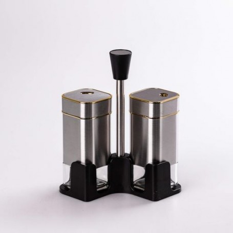 Набір ємностей TS Kitchen для спецій на підставці 2 баночки по 120 мл хром (HP531T1005J) (1118296)
