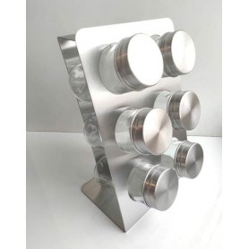 Набір для солі та спецій Kamille 7036 на прямокутній підставці 6 предметів (1118730)