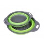 Друшляк силіконовий складаний Collapsible filter baskets великий + маленький Зелений (300674) (1037488)