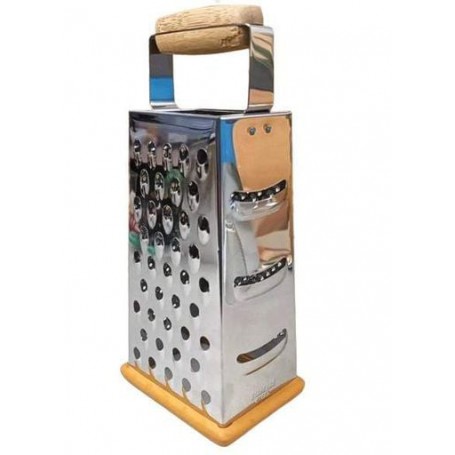 Четырехсторонняя терка A-Plus GR 1203 с деревянной ручкой из нержавеющей стали (1139339)