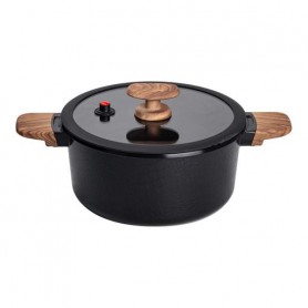 Алюминиевая кастрюля с керамическим антипригарным покрытием 3 л Ø 24 см черный MGC (1089149)