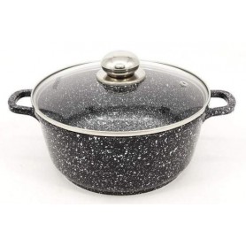 Антипригарная кастрюля 3.2л с гранитным покрытием Ø22см посуда с гранитным покрытием Styleberg ST-3022 Черная (1139626)