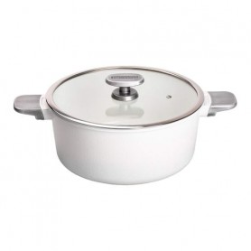 Алюминиевая кастрюля с керамическим антипригарным покрытием 4 л Ø 28 см белый MGC (1094664)