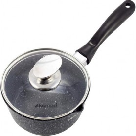 Ковш Black Marble Ø16см индукционный со стеклянной крышкой Kamille (1166699)